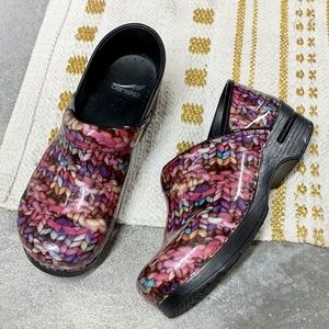 dansko funky knit clogs